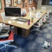 Maple Boardroom Table w/built in conferencing, Matching Credenza